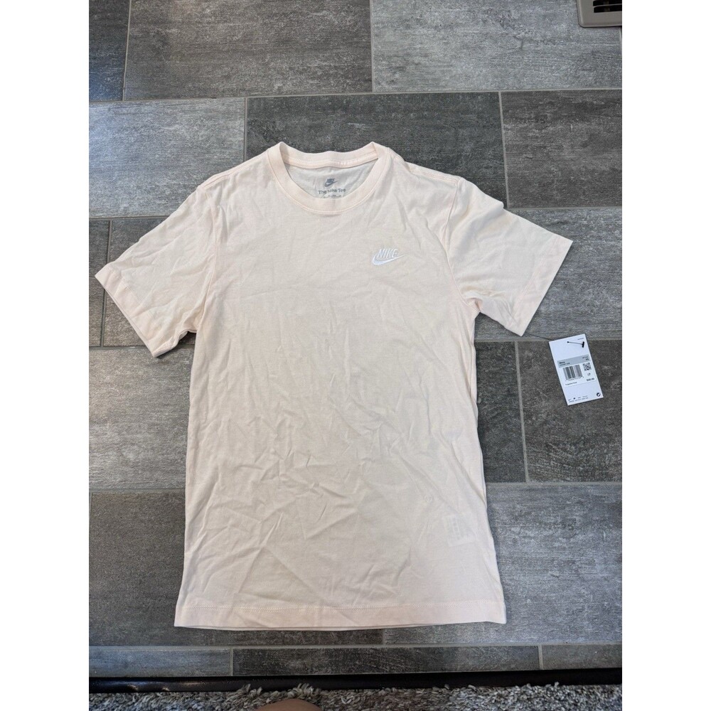 Nike Men's T-Shirt, 100% Cotton, Light Khaki/off White W/ White Nike Logo, New